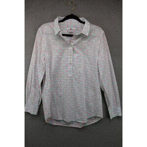 Vineyard Vines Long Sleeve Button Half Way Top-Size 8